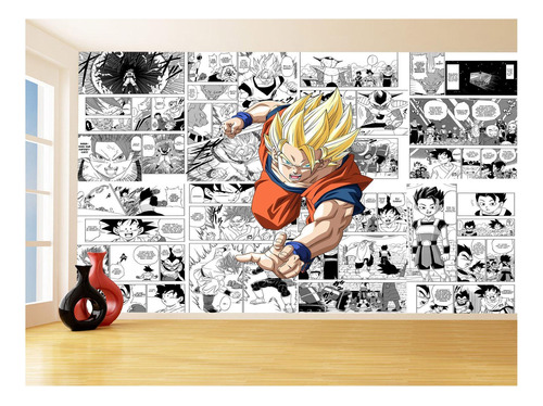 Papel De Parede Dragon Ball Goku Página Manga 3,5m Dbz662