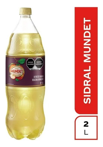13 Pzas Refresco Sidral Mundet Sabor Manzana Durazno De 2 L