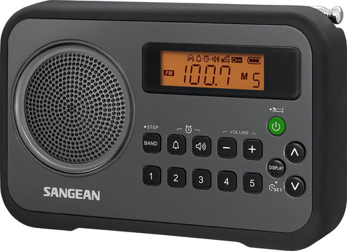 Pr D18bk Radio Digital Portatil Reloj