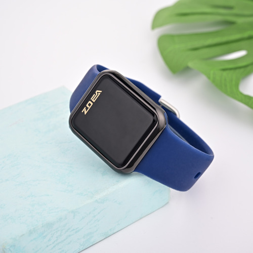 Reloj Zoea E8021-h Negro Metal Correa Ge De Silice 30m Correa Azul Marino