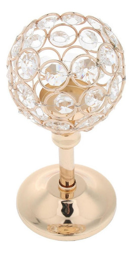 I Candelabro De Luz De Té Con Copa De Cristal Dorado Alto