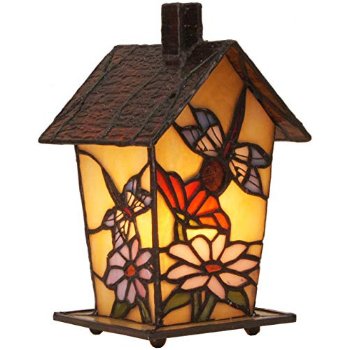 Lámpara De Mesa Vitral Estilo Tiffany L10782 Birdhouse...