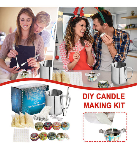 Kit Para Hacer Velas De Bricolaje Que Incluye Tarro De Cera,