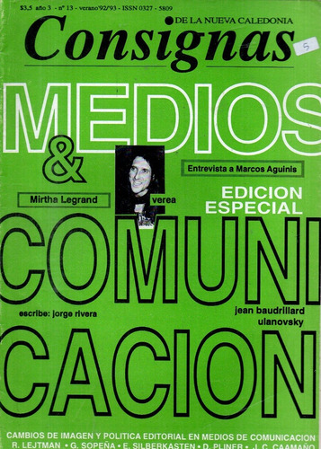 Revista Consignas 13 Medios Y Comunicacion Verano 92 93