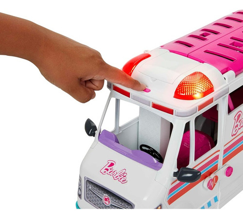 Barbie Ambulância E Clínica Médica 2 Em 1 Com Luz E Som