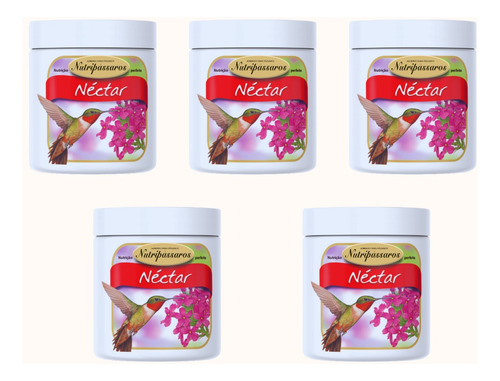 Kit 6 Un Néctar Beija Flor Nutripássaros 150g