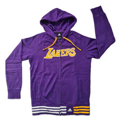 Poleron Mujer adidas Lakers Con Cierre Y Gorro Color Purpura