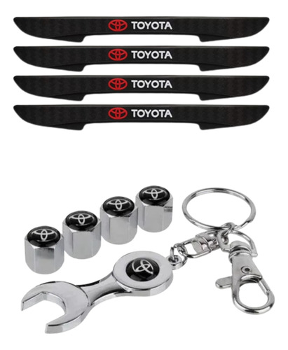 Tapas De Válvulas Con Llave Toyota + Topes De Puertas