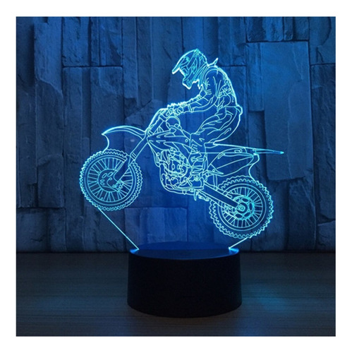 W Lámpara Led 3d Cross Country Motocicleta Luz Noche