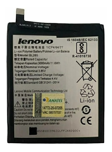 Flex Carga Bateria Bl265 Lenovo Moto M Xt1663 Original