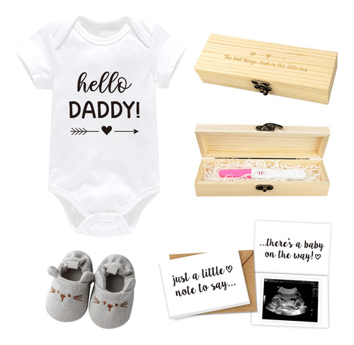 Anuncio De Embarazo Para Pap  Hello Daddy Baby Onesie, Zapat