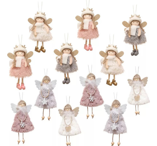 Paquete De 12 Colgantes Con Forma De Ángel Y Adornos Para Ár