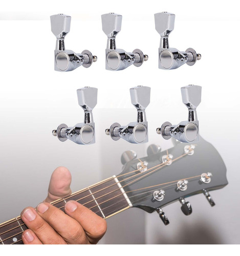 Conjunto De 6 Clavijas De Afinación Para Guitarra, Plata