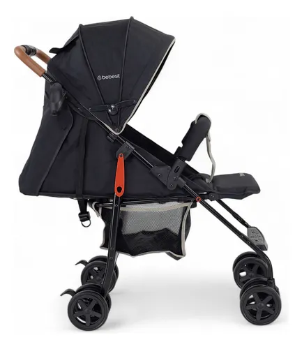 Coche de Paseo Bebesit Mónaco Reclinable Plegable Liviano Beige Negro