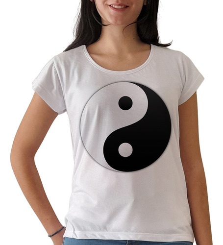 Remera Símbolo Ying Yang Yoga Meditación Budismo 2 Mujer