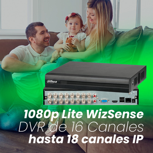 Kit Cronos Dvr Dahua Xvr1b16-i-p500 16 Canales 1080p Lite Wizsense +hdd 500gb Cooper-i H.265+ 18 Canales Ip 8 Canales Smd Plus Búsqueda Inteligente De Personas Y Vehículos Xvr1b16 Cctv