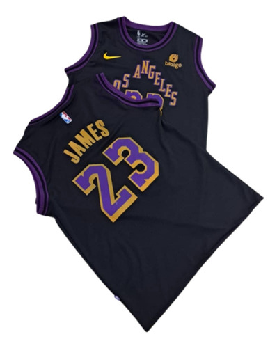 Camiseta Nba De Los Angeles Lakers-lebron James Negra Xl.