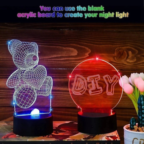 Cabo Usb Remoto Com Base De Luz Led 3d, 16 Cores, 10 Peças,