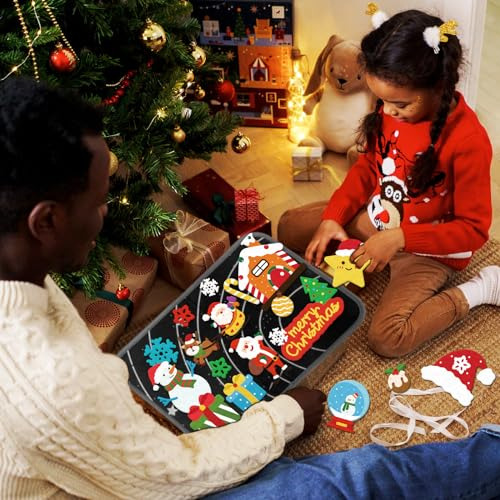 Conjunto De Fieltro De Navidad Diy 61 Piezas De Figuras...