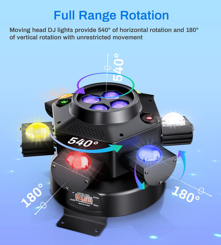 Luces Led Eytse Moving Head, 150 W, Rgb, 4 En 1, 6 Brazos