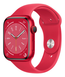 Apple Watch Series 8 GPS + Celular - Caja de aluminio (PRODUCT)RED 45 mm - Correa deportiva (PRODUCT)RED - Patrón
