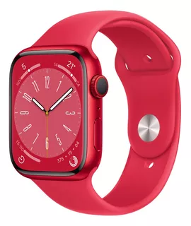 Apple Watch Series 8 GPS + Cellular - Caixa (PRODUCT)RED de alumínio 45 mm - Pulseira esportiva (PRODUCT)RED - Padrão - Distribuidor autorizado