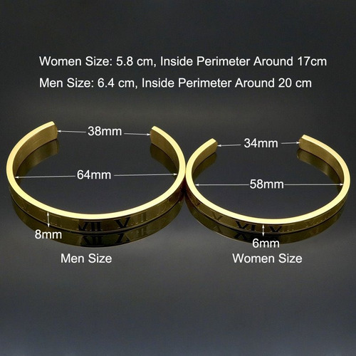 Pulsera Royal Madriz Números Romanos Dorada Titanio