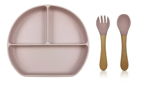 comprar Plato Silicona C\u002Fcuchara Y Tenedor Antideslizante Colores Color Rosa Pálido comprar Plato Silicona C\u002Fcuchara Y Tenedor Antideslizante Colores Color Rosa Pálido