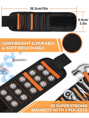 Muñequera Pulsera Magnética Porta Herramientas