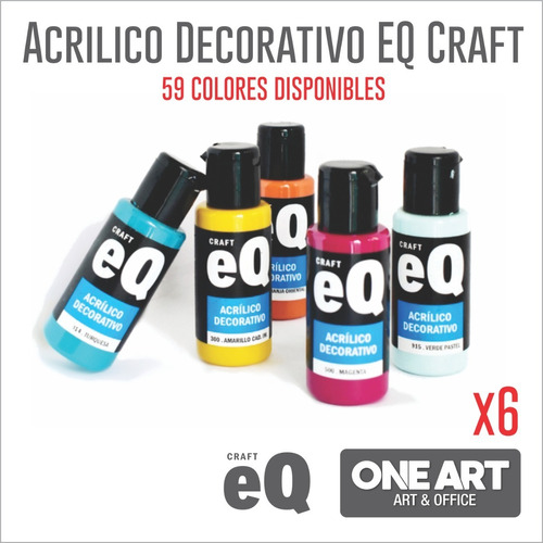 Acrilico Decorativo Eq Arte 50cc 59 Colores Disponibles X6