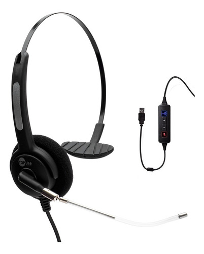 Headset Usb Voip C/ Tubo De Voz Removível Htu-310