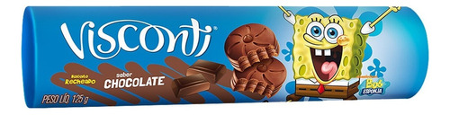 Biscoito Recheio Chocolate Bob Esponja Visconti Pacote 125g