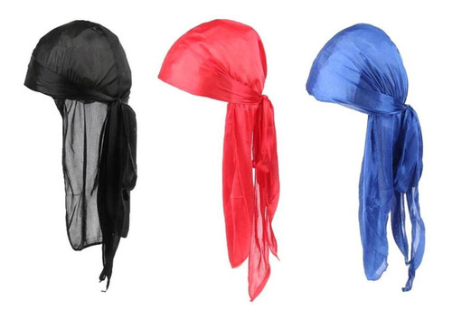 3x Hombres Durag Long Tail Cap Headwrap Pérdida De Cabello