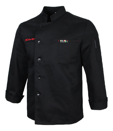 Chaqueta De Chefs Ropa De Cocinero Cocina Hotel 2xl Negro