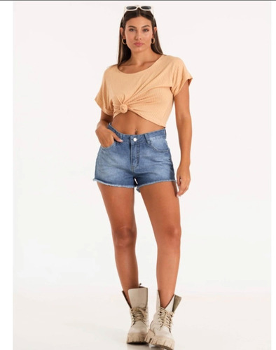 Mini Short Danna - Jean Rigido Mujer Tendencia Verano
