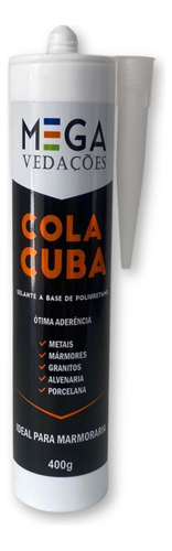 Cola Fixa Cuba Pia Inox Granito Mármore Porcelana Vidro 400g