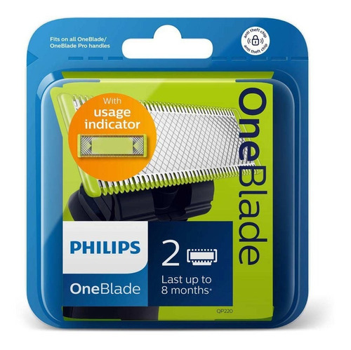 Imagen 1 de 7 de Repuesto Philips Oneblade Qp220 X 2 Cuchilla Qp2521 Qp6510