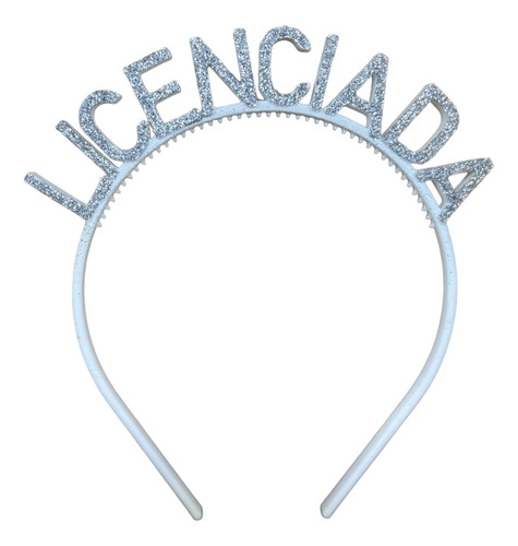 Vincha Glitter Egresados Despedida Soltera Cumple Fiesta Color Lienciada Glitter Plateado