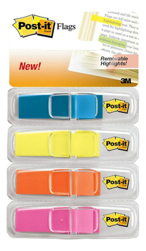 Post-it Lembrete Flags 3m 4 Cores 140fls Amarelo