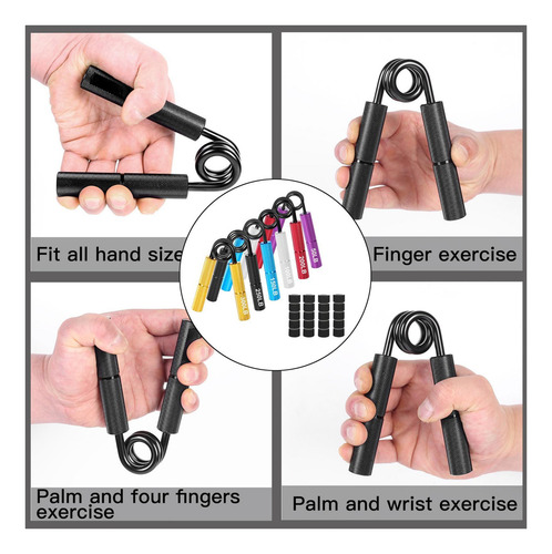 Js 6pcs Grip Forearm Exerciser Training Adultos Fitness Hand