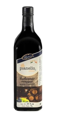 Vinagre Balsámico Natural Pianello Botella 1 Lt. (2 Pzs.)