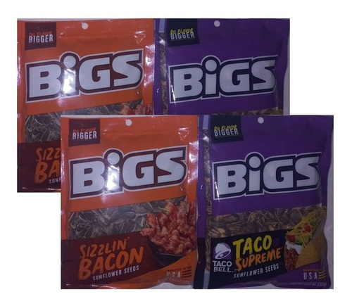 4x Bigs Sunflower Seeds Selillas De Girasol / Sabores Botana