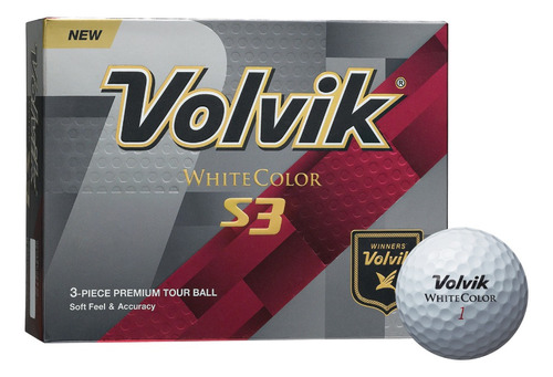 Pelota De Golf Volvik S3 Blanca Una Docena