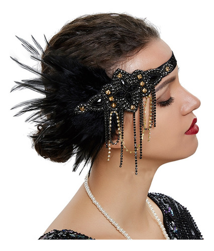 (cp) Diadema De Plumas Para Mujer Flapper Greatgatsby De Los