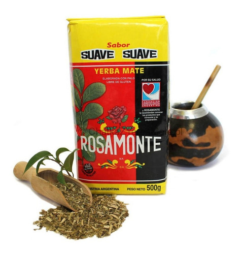 Erva Mate Rosamonte Yerba Padrão Argentino Suave 500g