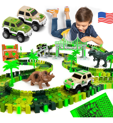 Pista De Carreras De Dinosaurios Stem Para Niños Y Niñas H