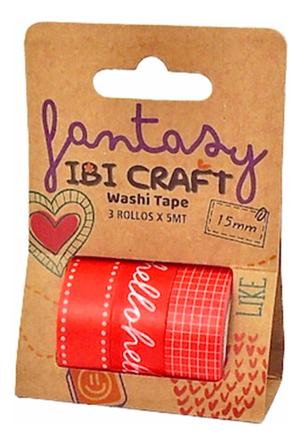 Cinta Adhesiva Decorativa Washi Tape  X3 Ibi Craft