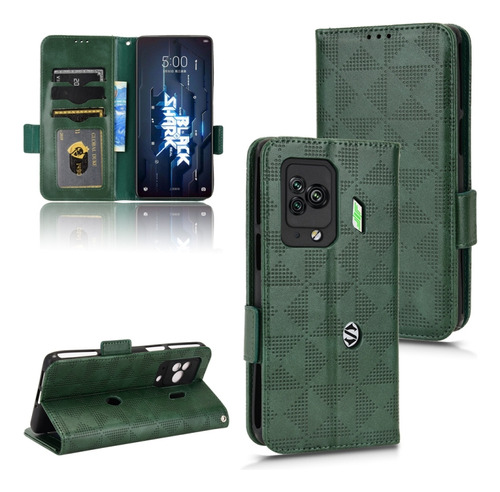 Funda De Teléfono De Cuero Verde Para Xiaomi Black Shark 5 P