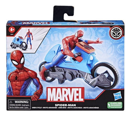 Figura Habro Marvel Classic Spiderman Moto Arácnida +4 Años