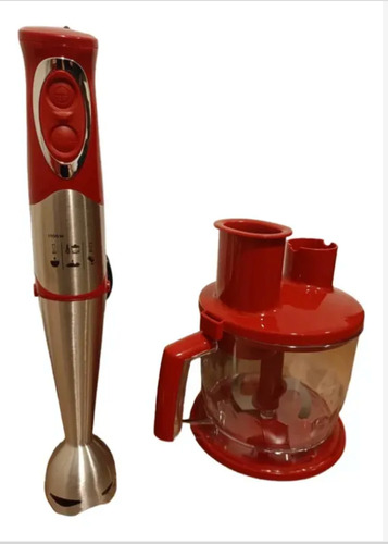 Mini Pimer Industrial Ultra Potente 1100w 6 En 1 Procesador Rojo